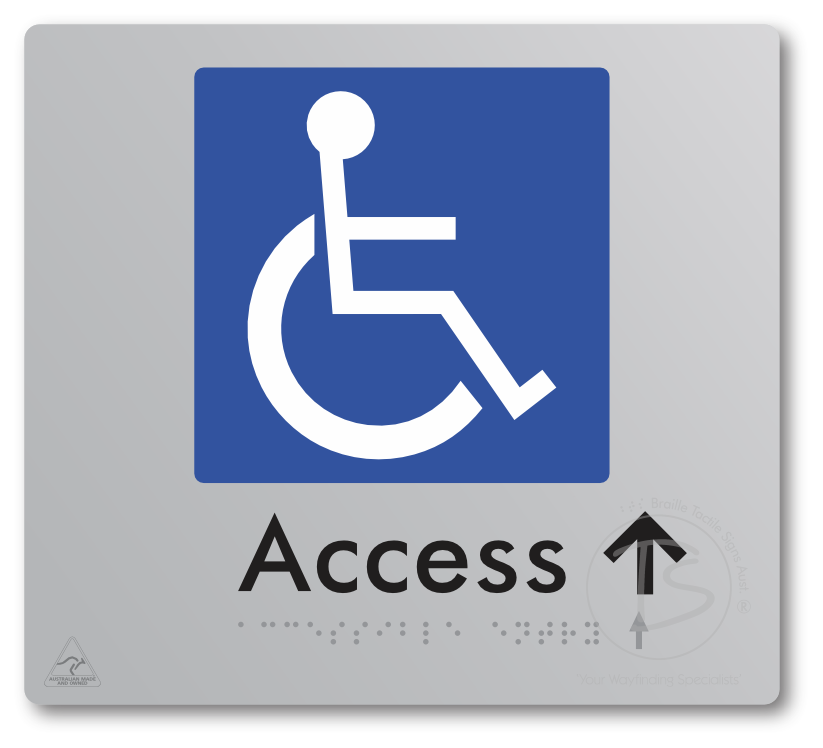 Accessible Entry with Small Directional Arrow