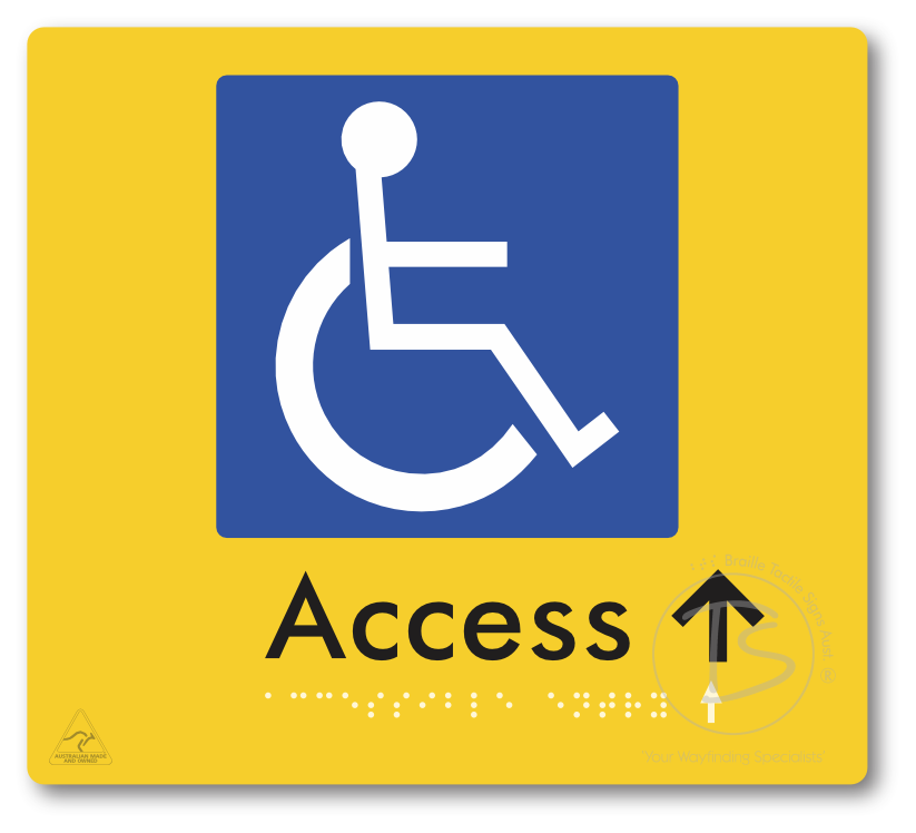 Accessible Entry with Small Directional Arrow