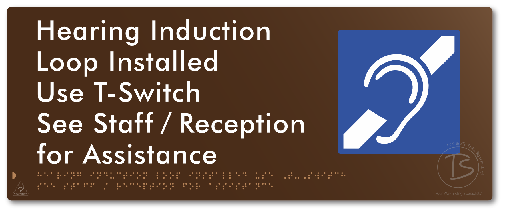 Hearing Induction Loop Installed Use T-Switch. See Staff / Reception for Assistance