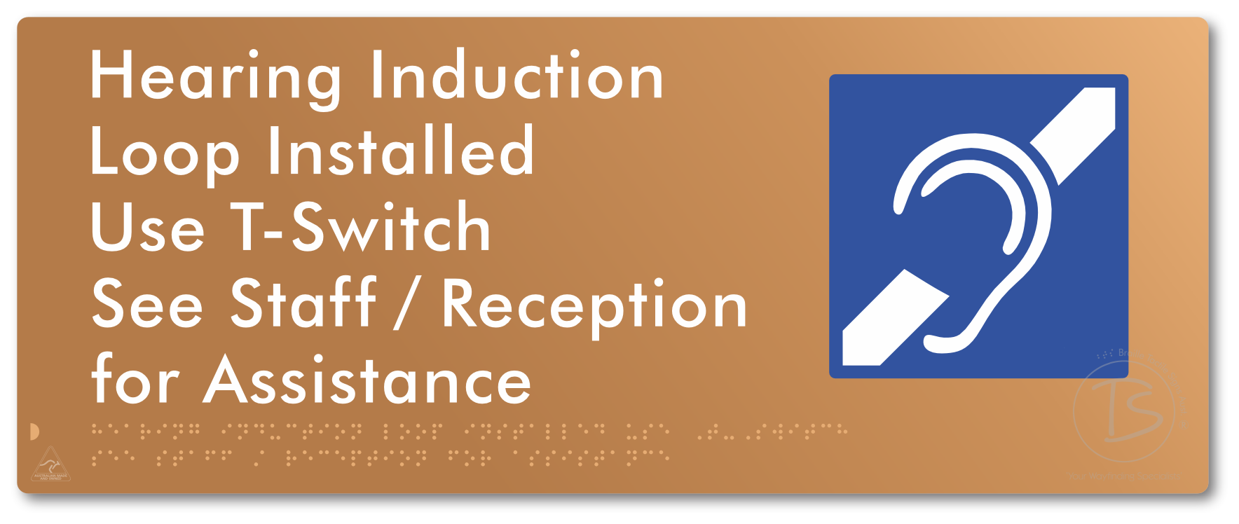 Hearing Induction Loop Installed Use T-Switch. See Staff / Reception for Assistance
