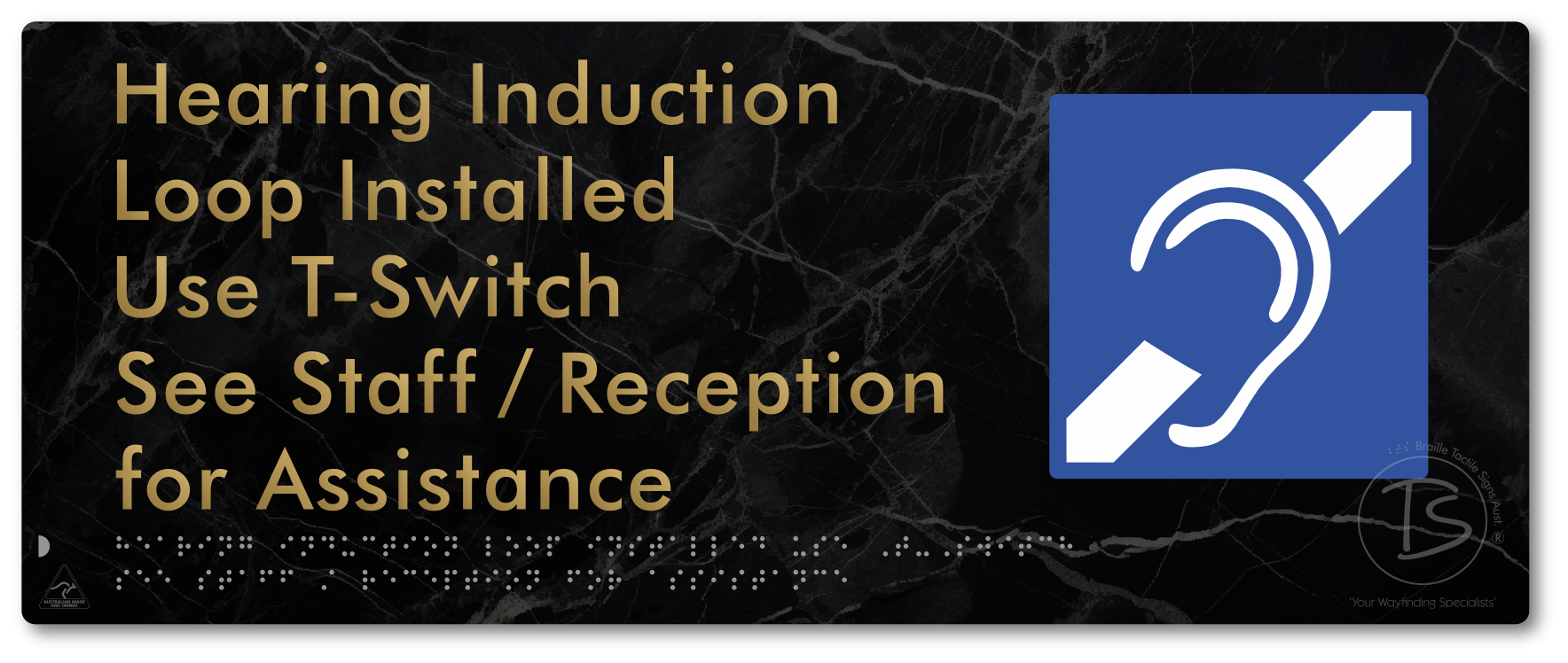 Hearing Induction Loop Installed Use T-Switch. See Staff / Reception for Assistance