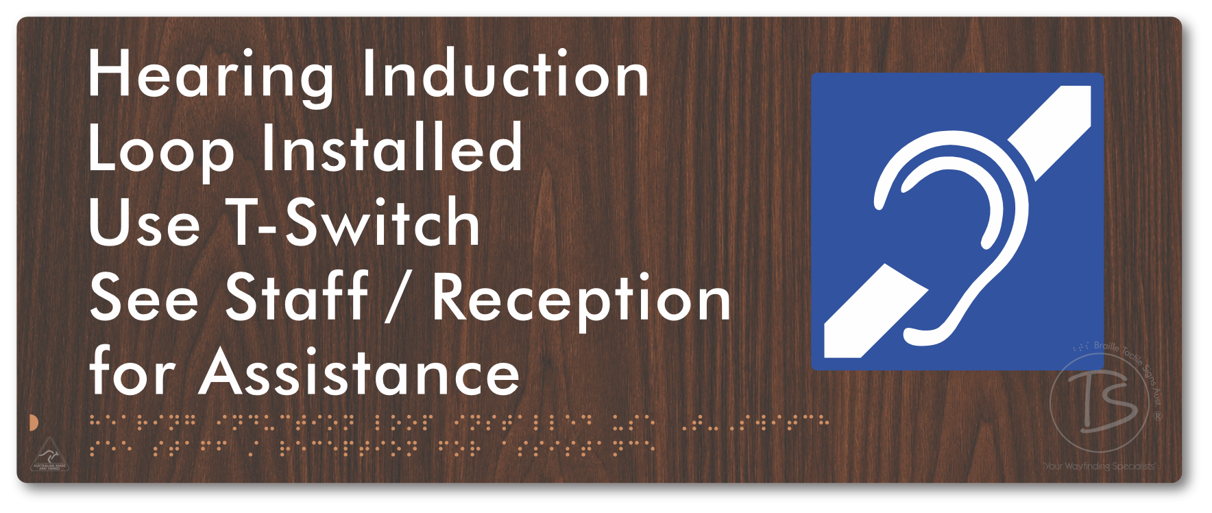 Hearing Induction Loop Installed Use T-Switch. See Staff / Reception for Assistance