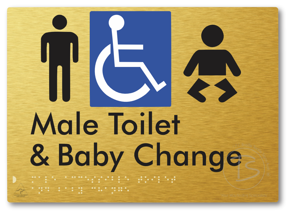 Male Accessible Toilet & Baby Change - Braille Tactile Signs Aust.
