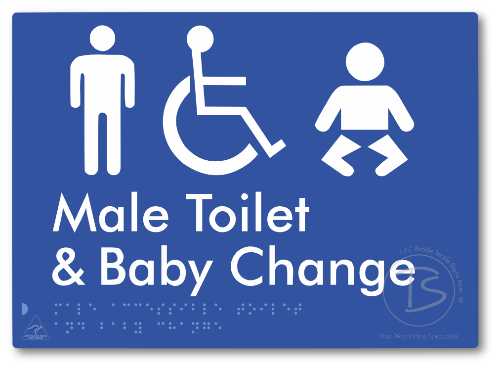 Male Accessible Toilet & Baby Change - Braille Tactile Signs Aust.