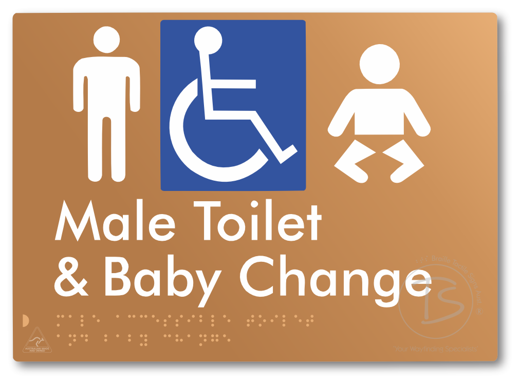 Male Accessible Toilet & Baby Change - Braille Tactile Signs Aust.