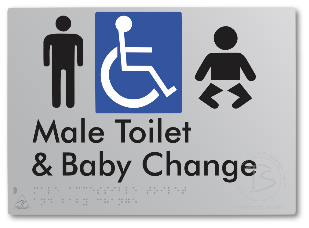 Male Accessible Toilet & Baby Change - Braille Tactile Signs Aust.