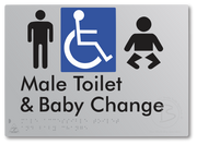 Male Accessible Toilet & Baby Change - Braille Tactile Signs Aust.