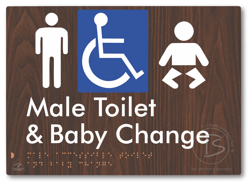 Male Accessible Toilet & Baby Change - Braille Tactile Signs Aust.