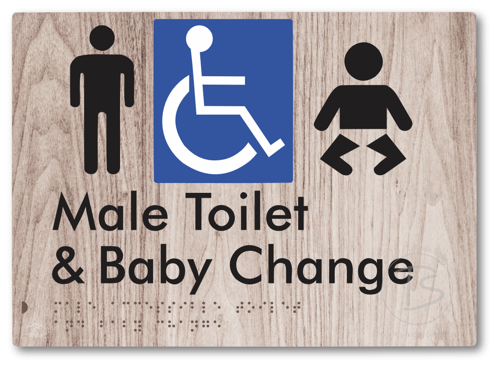Male Accessible Toilet & Baby Change - Braille Tactile Signs Aust.
