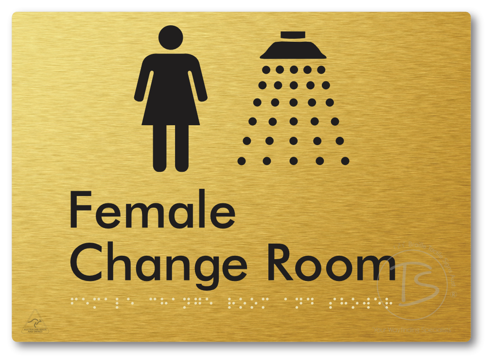 Female Change Room and Shower - Braille Tactile Signs Aust.