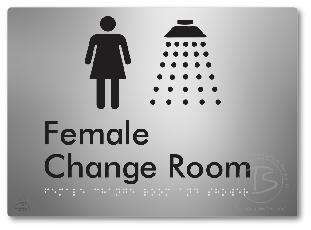 Female Change Room and Shower - Braille Tactile Signs Aust.
