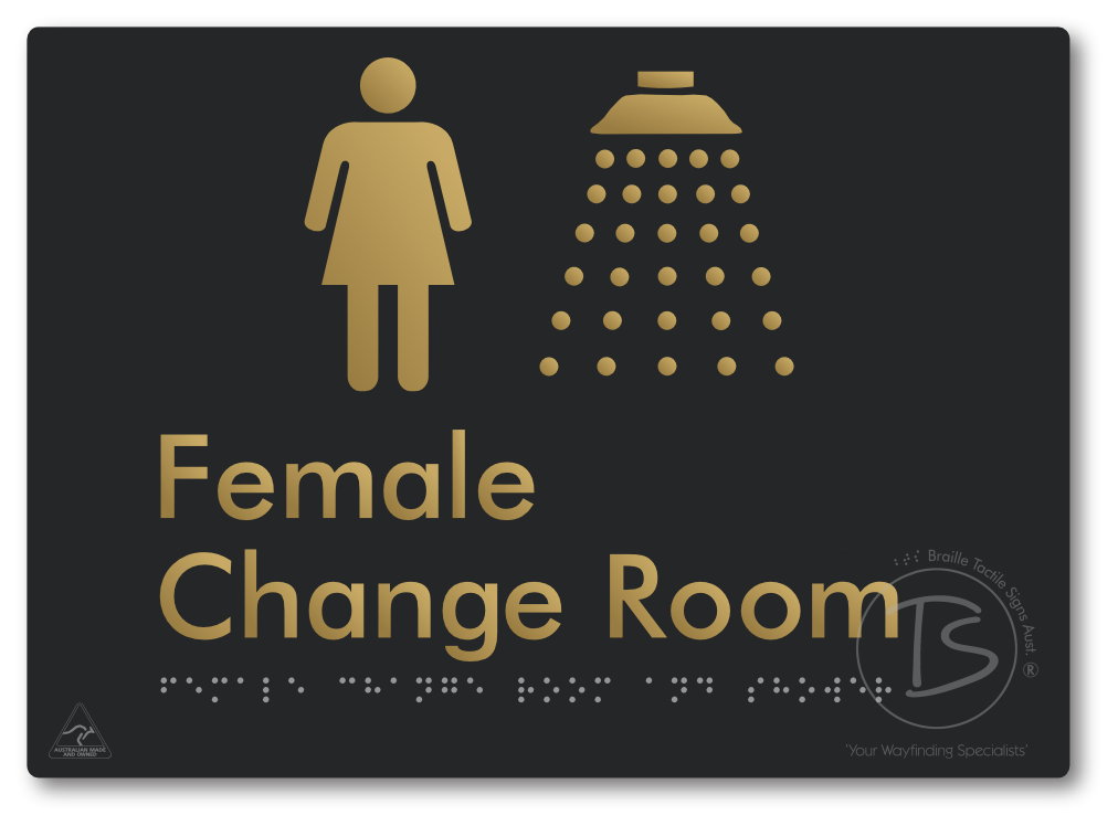 Female Change Room and Shower - Braille Tactile Signs Aust.
