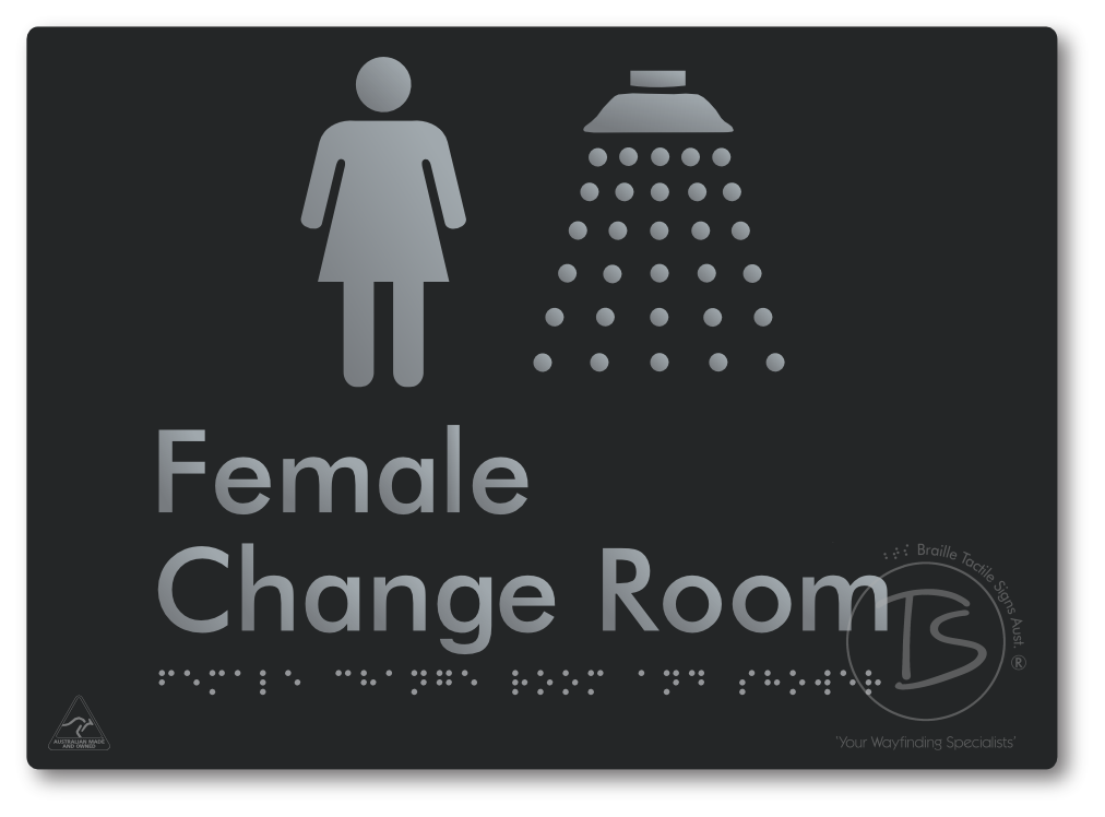 Female Change Room and Shower - Braille Tactile Signs Aust.
