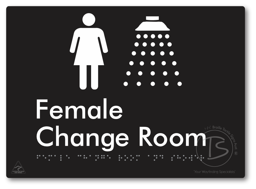 Female Change Room and Shower - Braille Tactile Signs Aust.