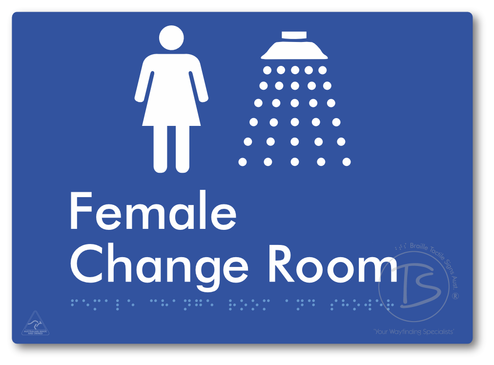 Female Change Room and Shower - Braille Tactile Signs Aust.