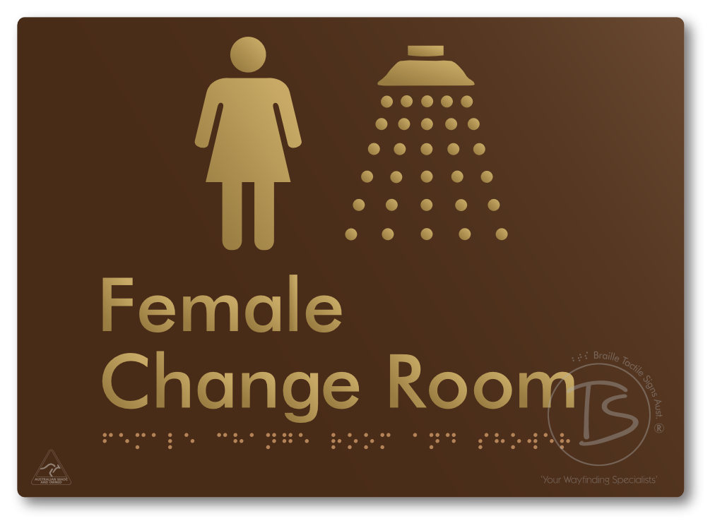 Female Change Room and Shower - Braille Tactile Signs Aust.