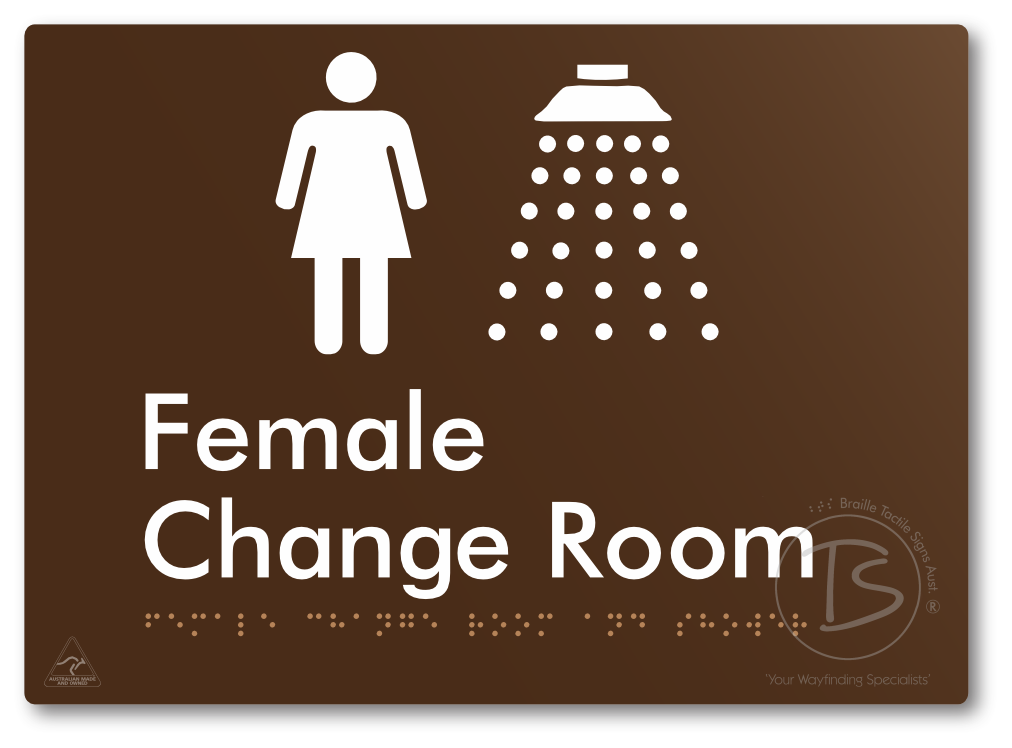 Female Change Room and Shower - Braille Tactile Signs Aust.