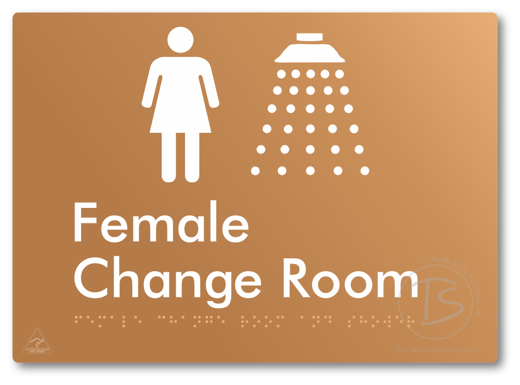 Female Change Room and Shower - Braille Tactile Signs Aust.
