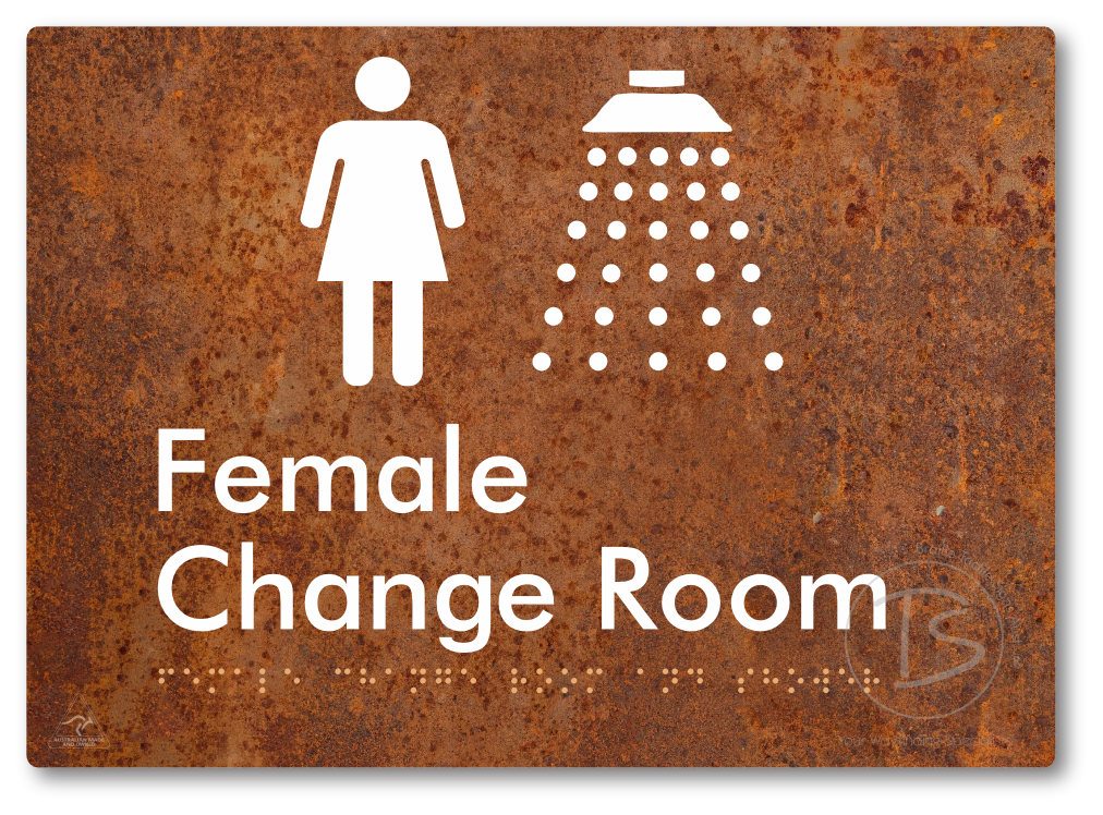 Female Change Room and Shower - Braille Tactile Signs Aust.