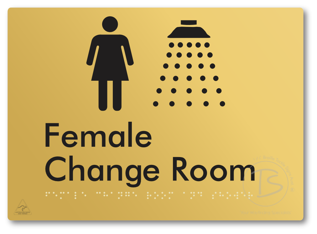 Female Change Room and Shower - Braille Tactile Signs Aust.