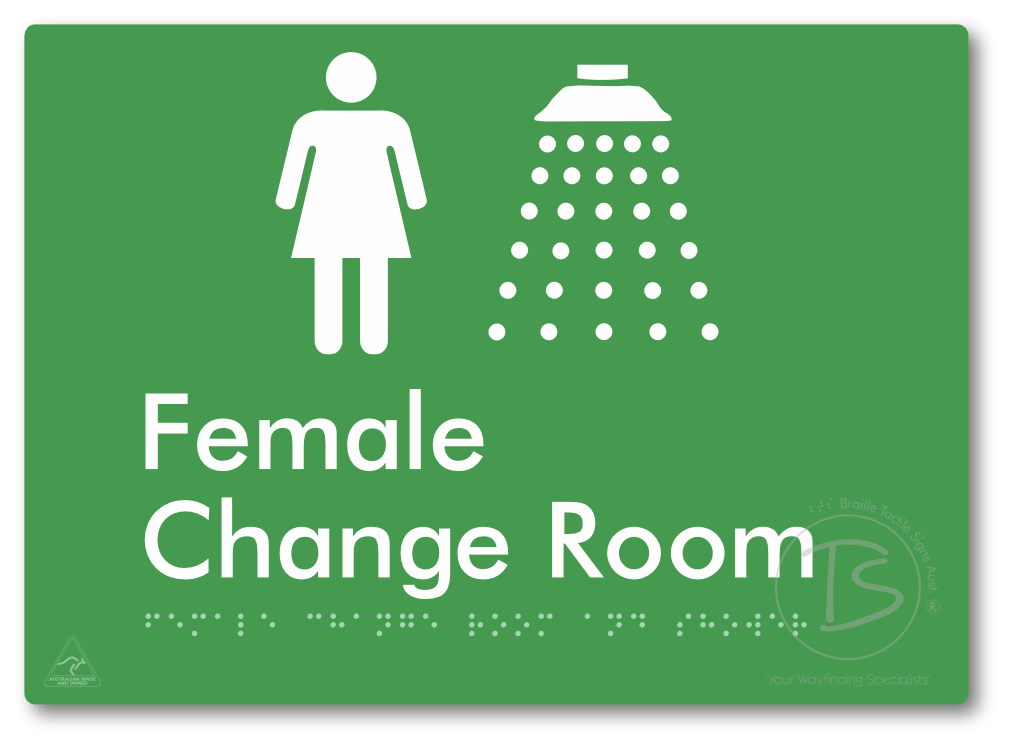 Female Change Room and Shower - Braille Tactile Signs Aust.