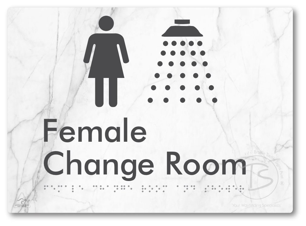 Female Change Room and Shower - Braille Tactile Signs Aust.