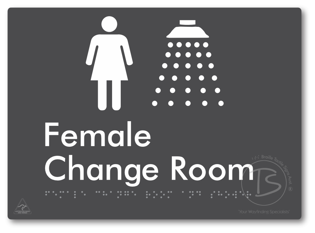 Female Change Room and Shower - Braille Tactile Signs Aust.