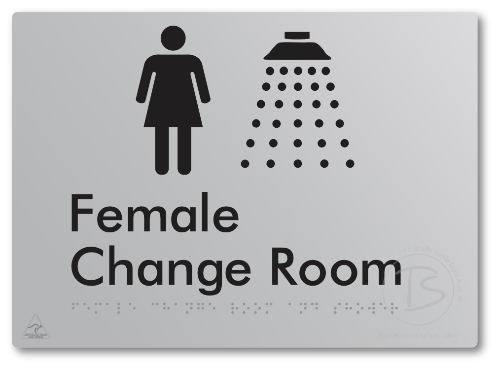 Female Change Room and Shower - Braille Tactile Signs Aust.