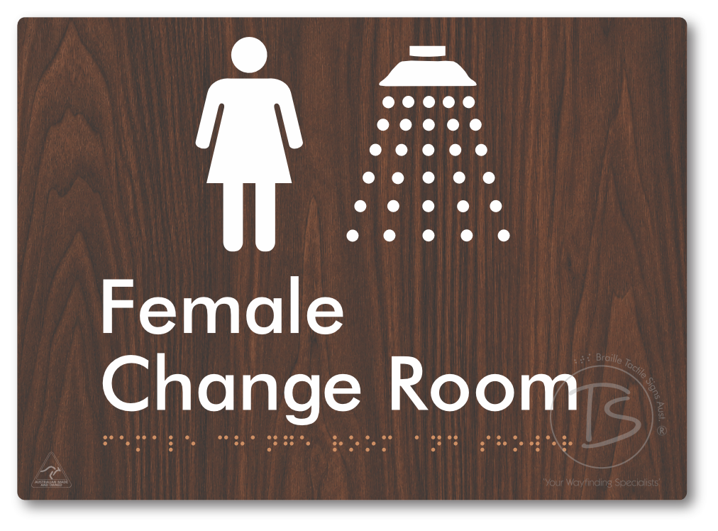 Female Change Room and Shower - Braille Tactile Signs Aust.