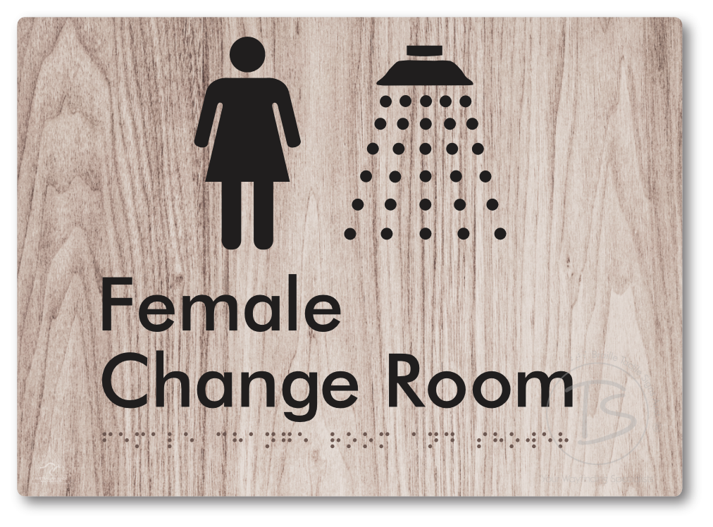 Female Change Room and Shower - Braille Tactile Signs Aust.