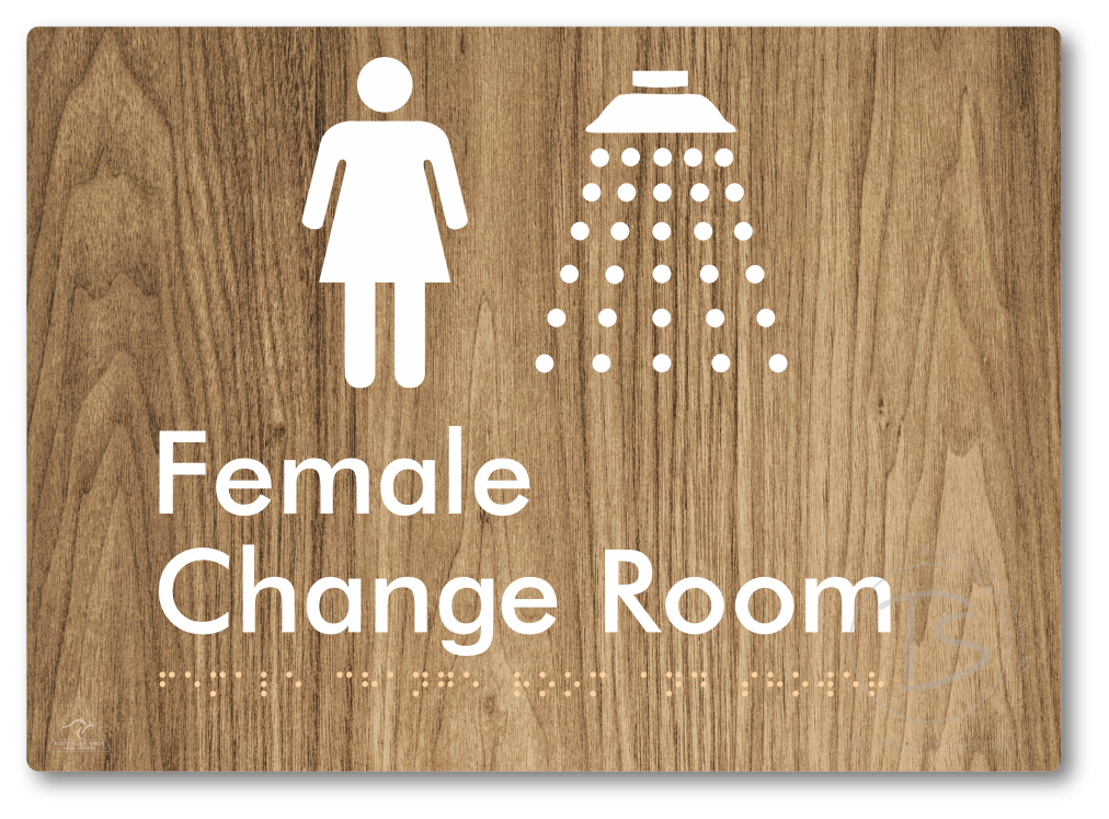 Female Change Room and Shower - Braille Tactile Signs Aust.