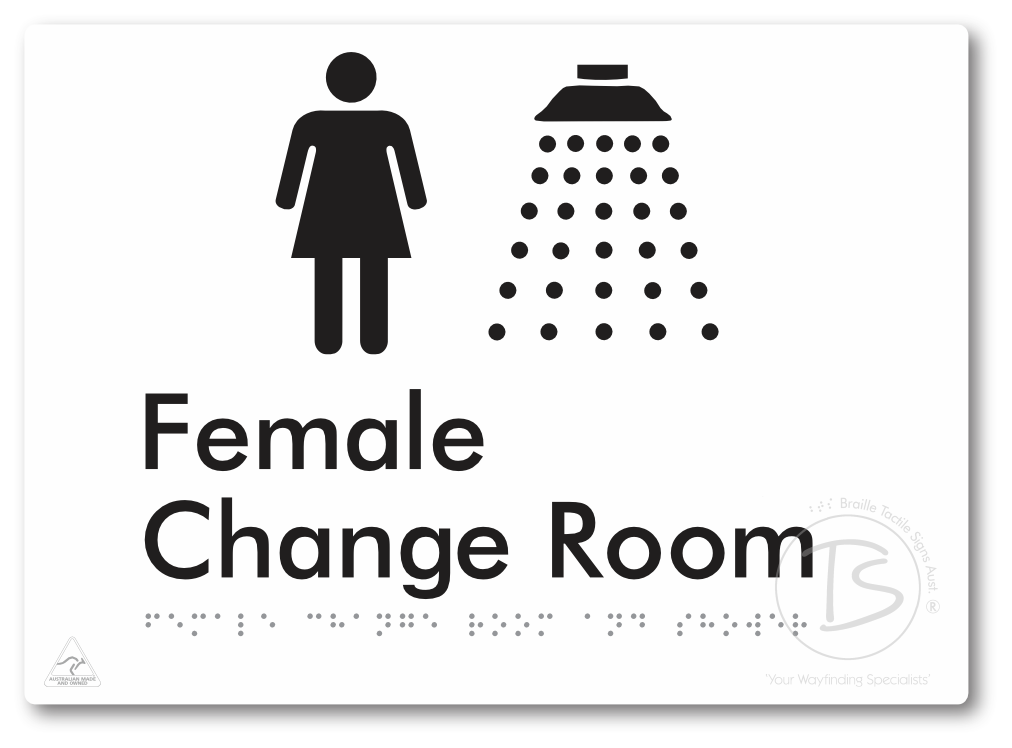 Female Change Room and Shower - Braille Tactile Signs Aust.