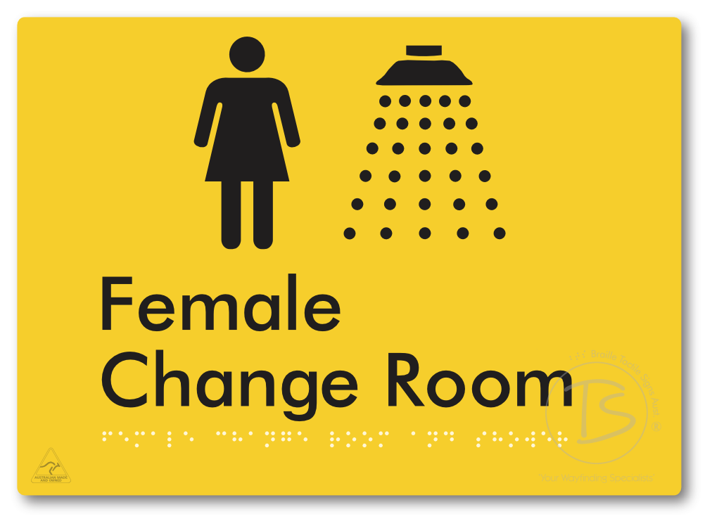 Female Change Room and Shower - Braille Tactile Signs Aust.