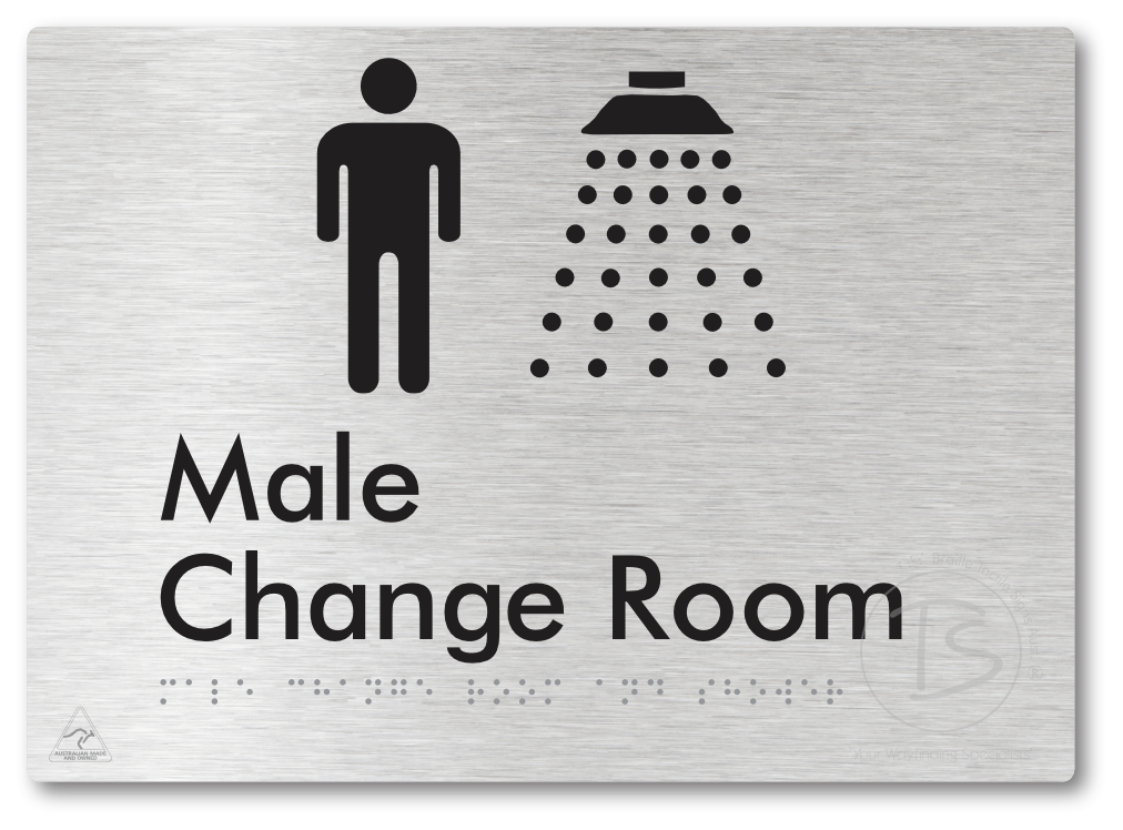 Male Change Room and Shower - Braille Tactile Signs Aust.