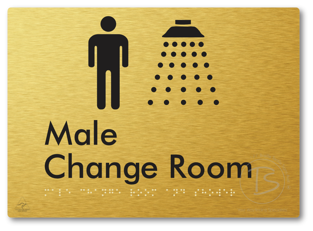Male Change Room and Shower - Braille Tactile Signs Aust.