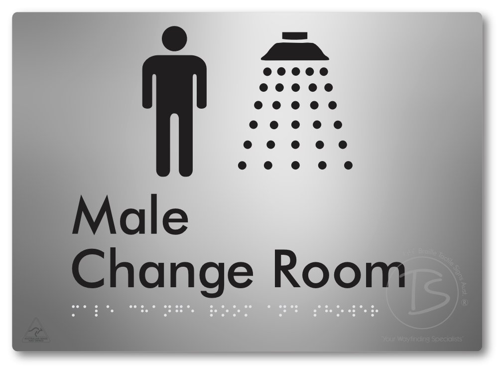 Male Change Room and Shower - Braille Tactile Signs Aust.
