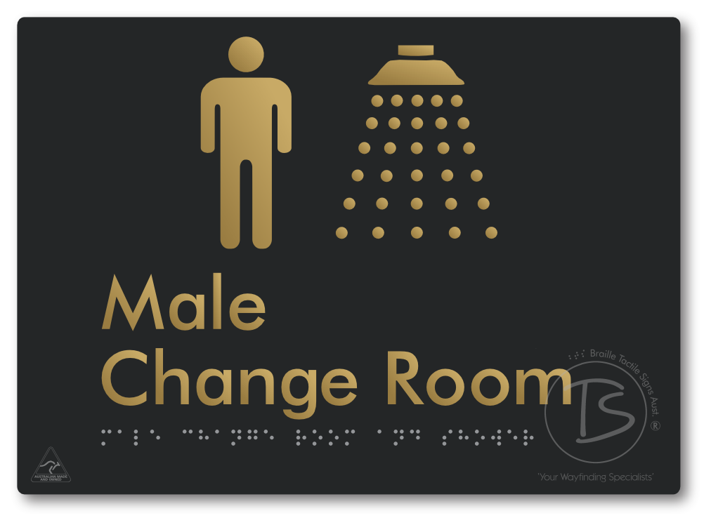 Male Change Room and Shower - Braille Tactile Signs Aust.
