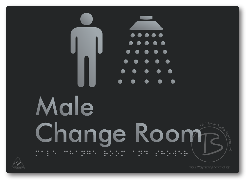 Male Change Room and Shower - Braille Tactile Signs Aust.