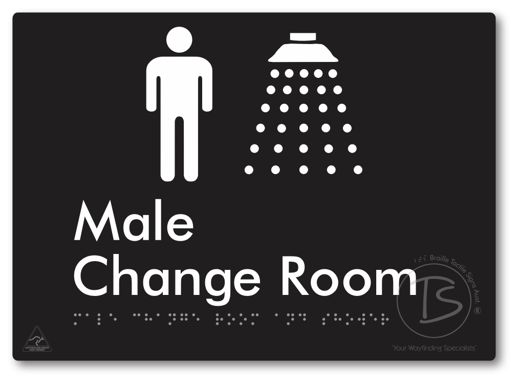 Male Change Room and Shower - Braille Tactile Signs Aust.