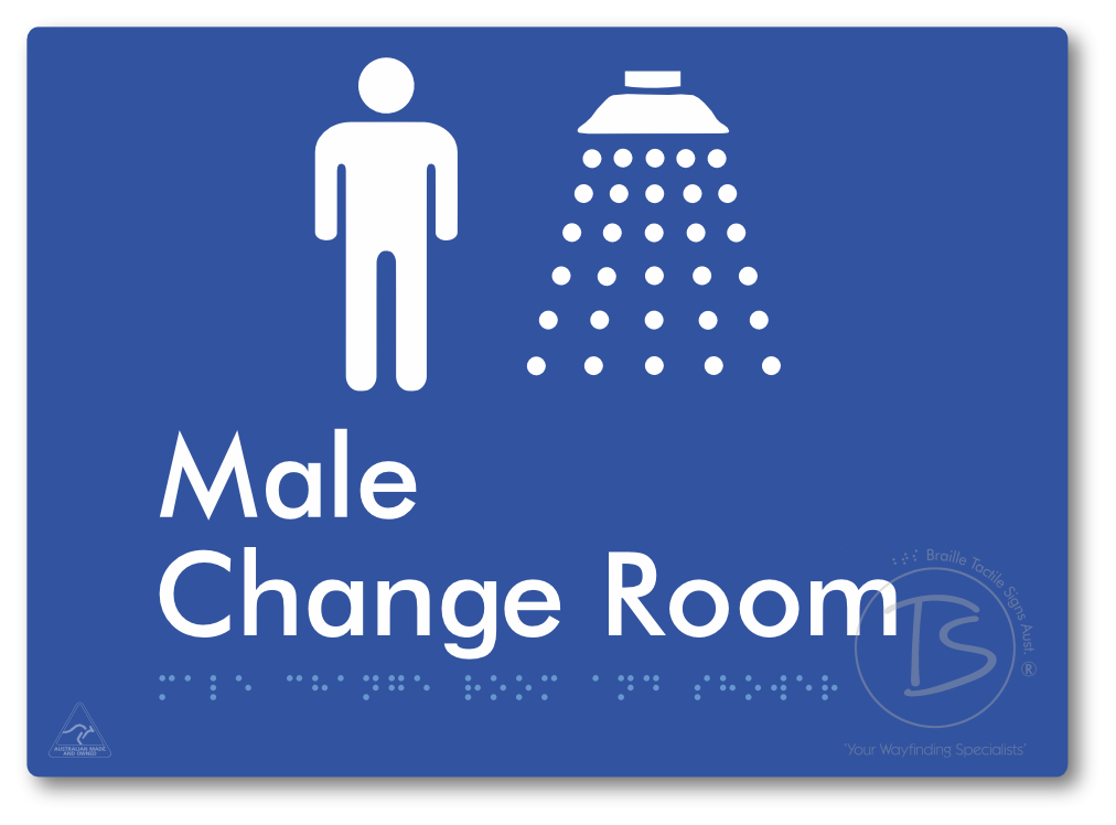 Male Change Room and Shower - Braille Tactile Signs Aust.