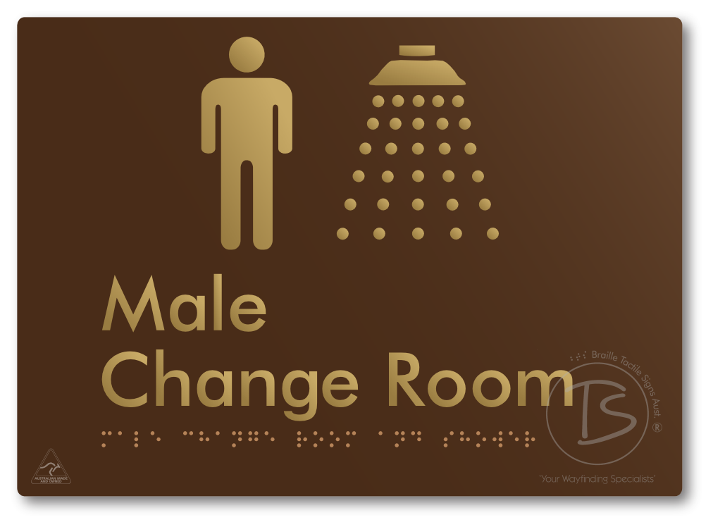 Male Change Room and Shower - Braille Tactile Signs Aust.