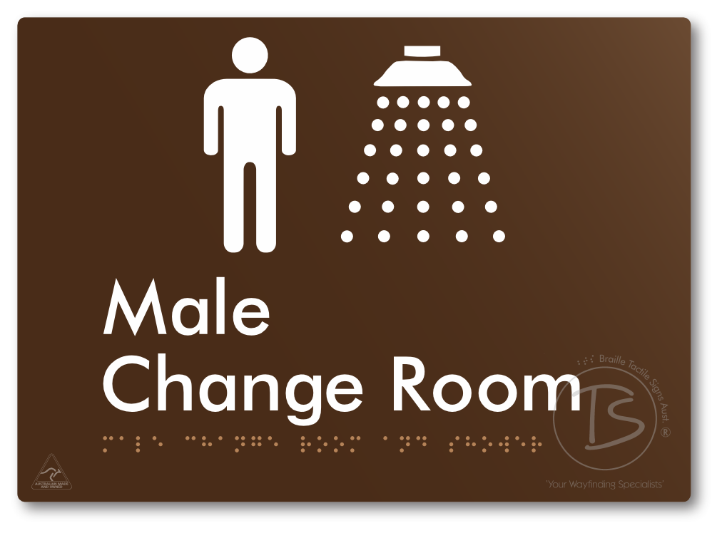 Male Change Room and Shower - Braille Tactile Signs Aust.