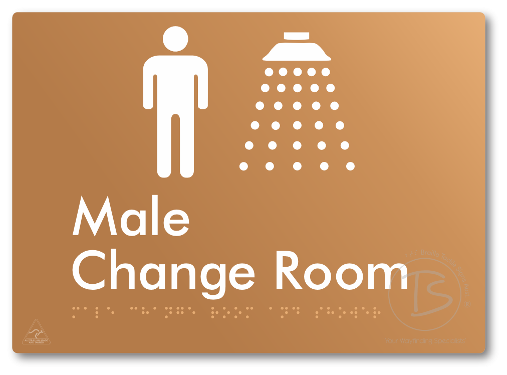 Male Change Room and Shower - Braille Tactile Signs Aust.