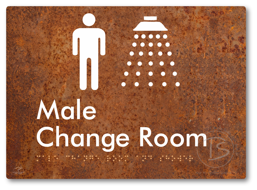 Male Change Room and Shower - Braille Tactile Signs Aust.
