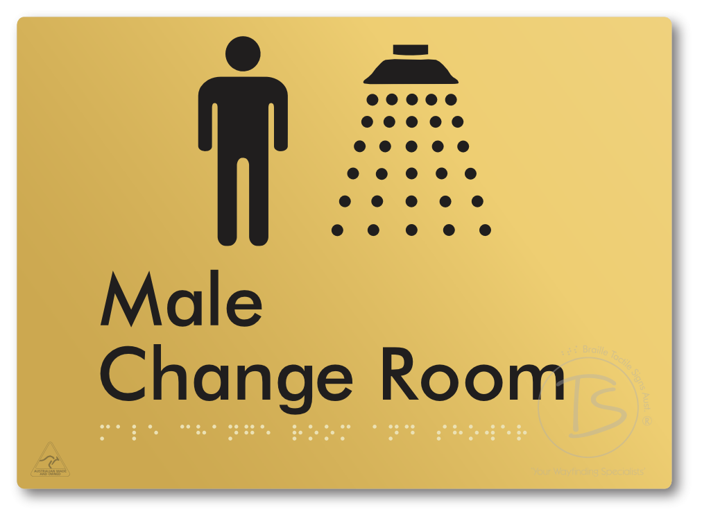 Male Change Room and Shower - Braille Tactile Signs Aust.
