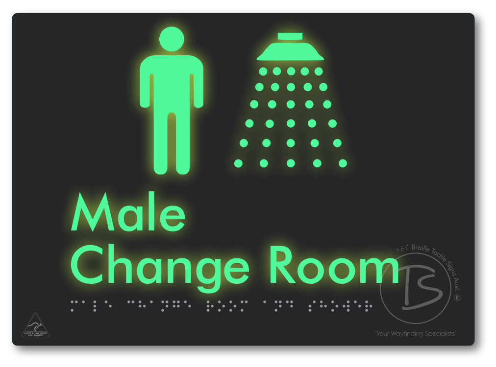 Male Change Room and Shower - Braille Tactile Signs Aust.