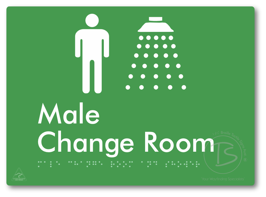 Male Change Room and Shower - Braille Tactile Signs Aust.