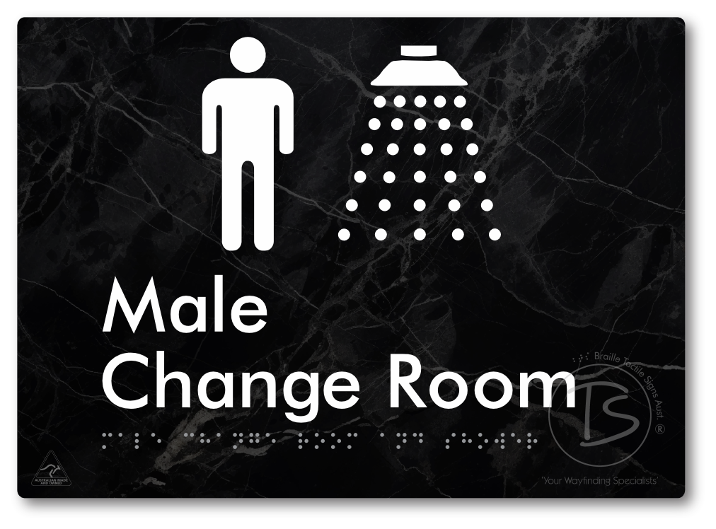 Male Change Room and Shower - Braille Tactile Signs Aust.