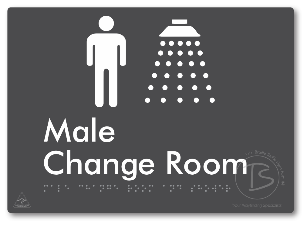 Male Change Room and Shower - Braille Tactile Signs Aust.