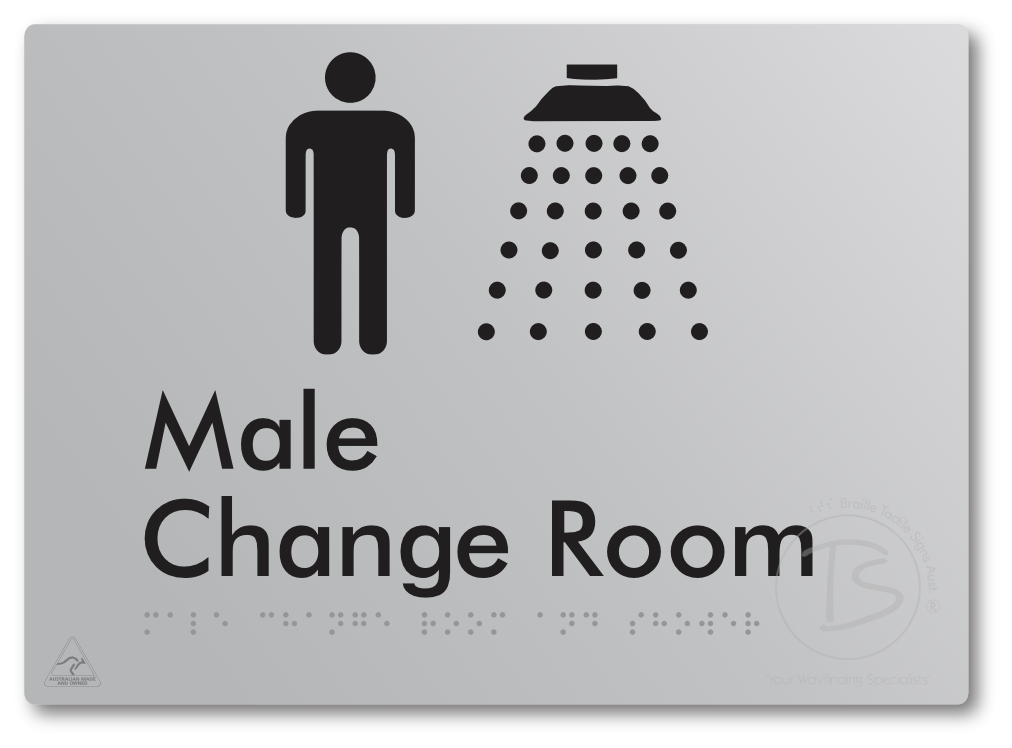 Male Change Room and Shower - Braille Tactile Signs Aust.